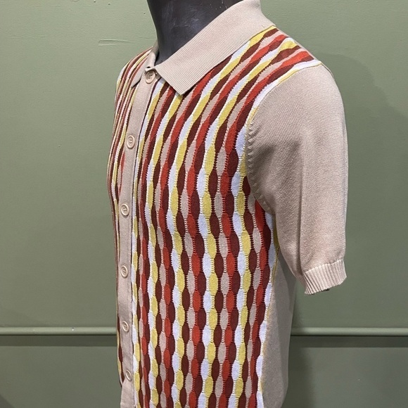 Lavane shirt button front sweater material rust regular fit - Picture 3 of 4